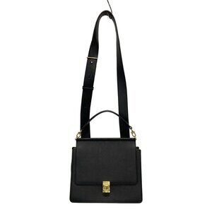 Polene Numero Sept Textured Black Leather Handbag